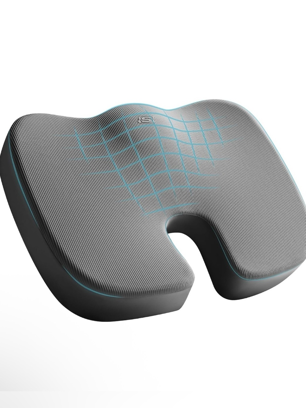 Skechers Memory Foam Seat Cushion Tailbone Pain Relief for Office Chair Car gray